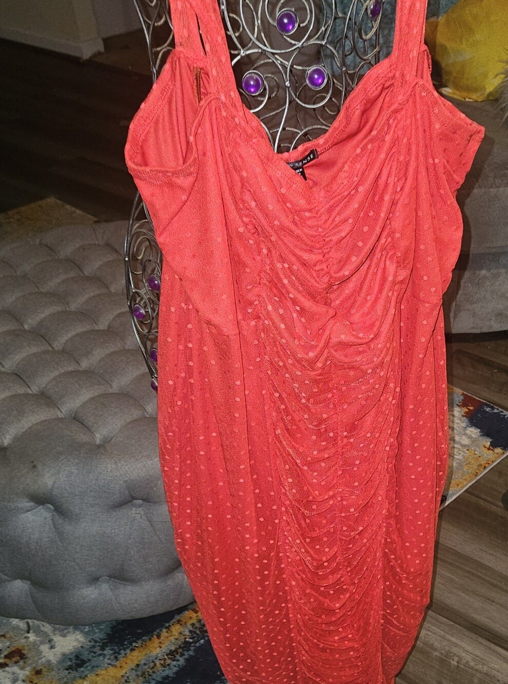 Women’s Midi Dress in Vibrant Coral Red